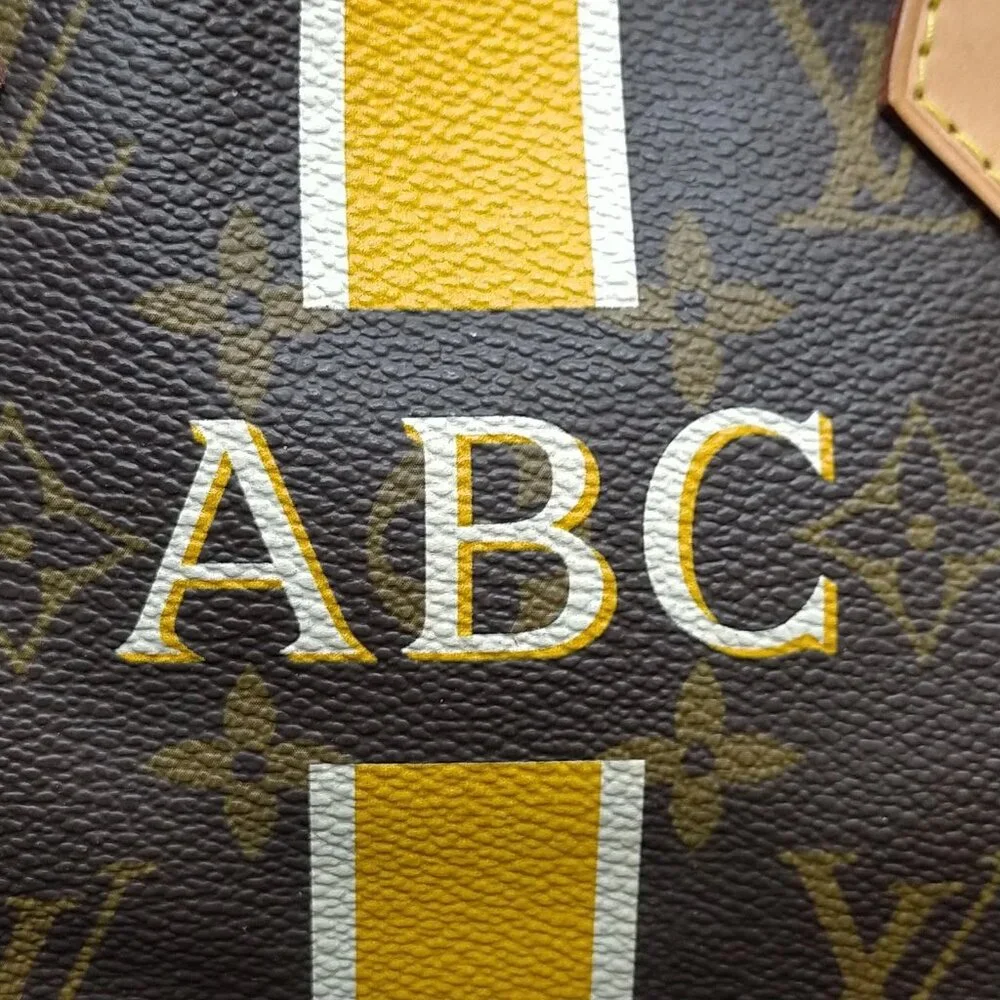 Authentic Louis Vuitton Speedy 30 Monogram Custom Stripe/Luxury Designer Handbag - Picture 6 of 16